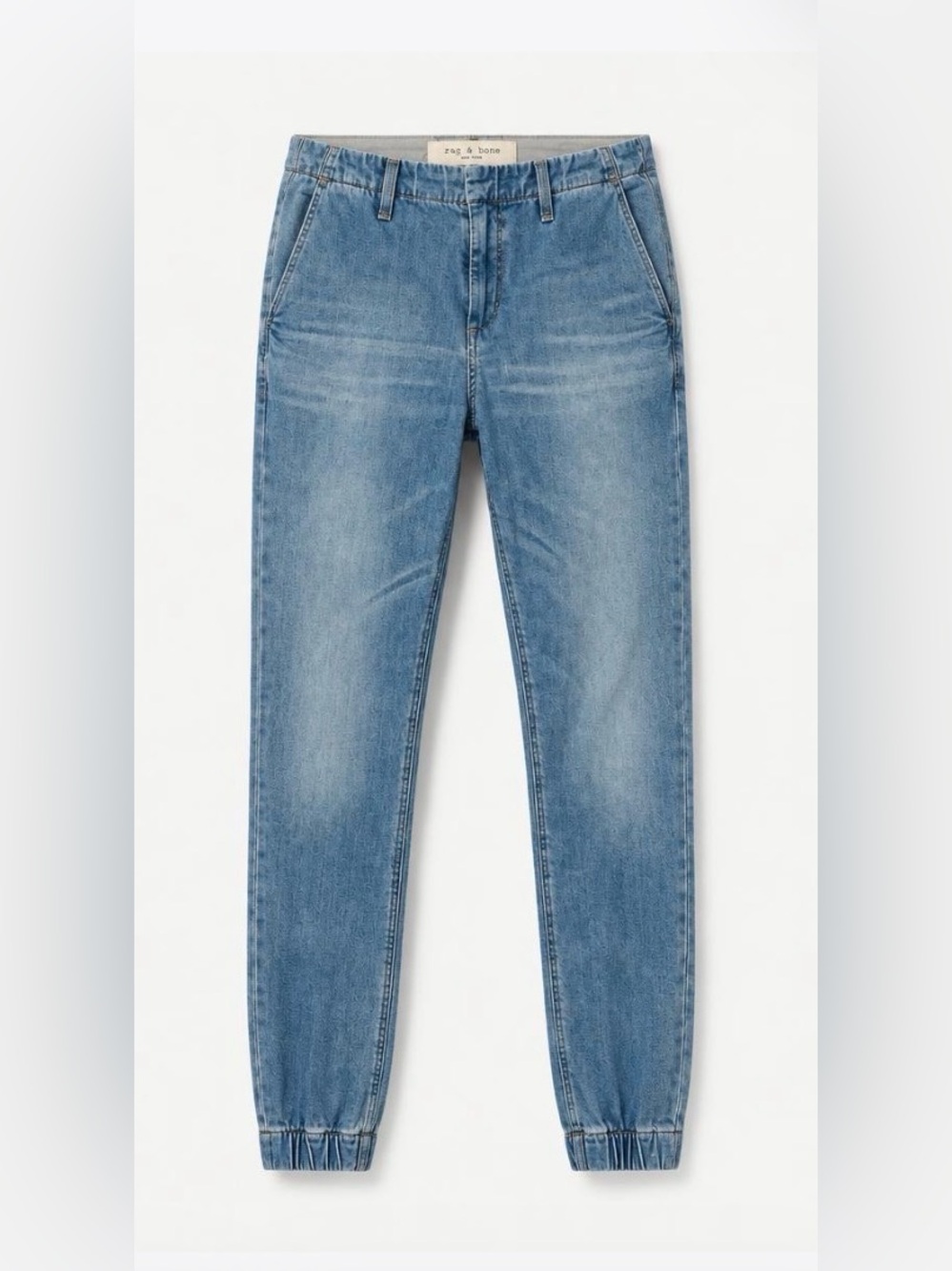 rag & bone Women's Light Blue distressed jean joggers